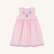 Load image into Gallery viewer, Cindy Lou Sash Dress - Palm Beach Pink w/ Palisades Purple Gingham - Sleeveless - Corduroy
