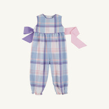 Load image into Gallery viewer, Rebecca Romper - Peach Blossom Plaid w/ Palm Beach Pink - Sleeveless
