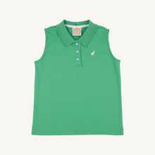 Load image into Gallery viewer, Sleeveless Anna Price Polo - Gibson Island Green w/ Worth Ave White

