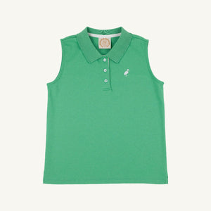 Sleeveless Anna Price Polo - Gibson Island Green w/ Worth Ave White