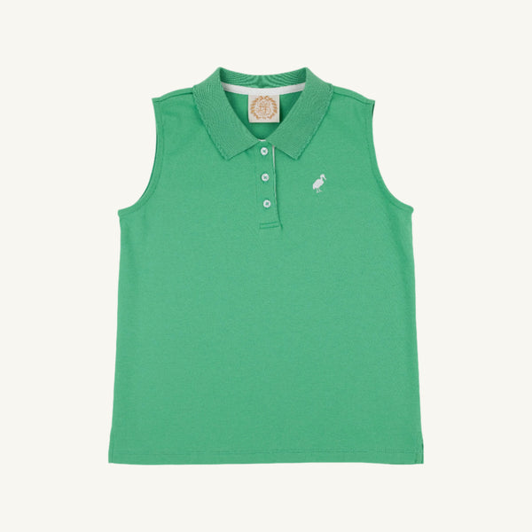 Sleeveless Anna Price Polo - Gibson Island Green w/ Worth Ave White