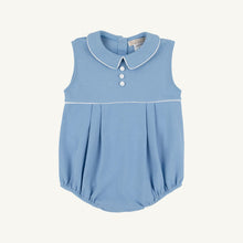 Load image into Gallery viewer, Sleeveless Bradford Bubble - Sarasota Sky w/ Worth Ave White - Pima
