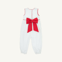 Load image into Gallery viewer, Rebecca Romper - Kiawah Kelly Green Microdot w/ Richmond Red - Sleeveless - Pima
