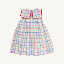 Load image into Gallery viewer, Stewart's Square Collar Dress - Wellington Windowpane w/ Richmond Red - Sleeveless
