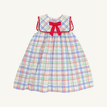 Load image into Gallery viewer, Stewart's Square Collar Dress - Wellington Windowpane w/ Richmond Red - Sleeveless
