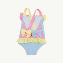 Load image into Gallery viewer, Taylor Bay Bathing Suit - Beale Street Blue w/ Hamptons Hot Pink &amp; Lake Worth Yellow
