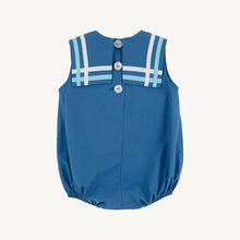Load image into Gallery viewer, Towne's Top Sail Bubble -  Wood Boat Blue w/ Belhaven Blue &amp; White - Broadcloth - Sleeveless
