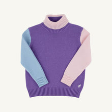 Load image into Gallery viewer, Townsend Turtleneck Sweater - Palisades Purple w/ Palm Pink &amp; Beale Blue - Colorblock
