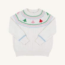 Load image into Gallery viewer, Isabelle's Sweater - Palmetto Pearl w/ Christmas Trees - Fairisle

