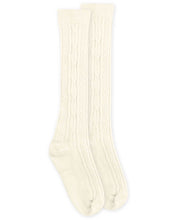 Load image into Gallery viewer, Jefferies Classic Cable Knee Socks - White or Navy
