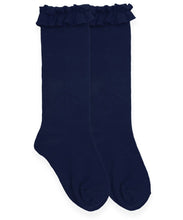 Load image into Gallery viewer, Jefferies Ruffle Knee High Socks - Navy or White
