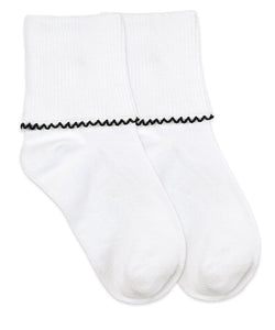 Jefferies Tatted Edge Turn Cuff Socks