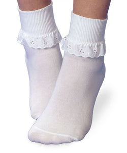 Jefferies Eyelet Lace Cuff Socks
