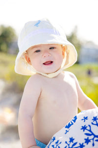 Henry's Boating Bucket Hat - Seaside Sunny Yellow Seersucker