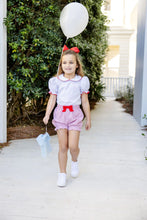 Load image into Gallery viewer, Maude&#39;s Peter Pan Collar Shirt - Worth Ave White w/ Richmond Red RicRac
