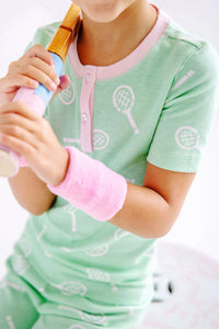 Sara Jane Short Sleeve Set - Make a Racquet w/ Palm Beach Pink