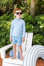 Load image into Gallery viewer, Walker&#39;s Wave Spotter Swim Shirt - Beale Street Blue w/ Worth Ave White - UPF
