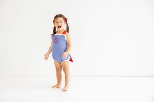 Sisi Sunsuit - Rockefeller Royal Gingham w/ Richmond Red - Broadcloth
