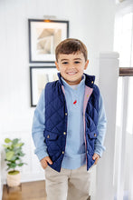 Load image into Gallery viewer, Pendleton Popped Collar - Barrington Blue w/ Red Stork
