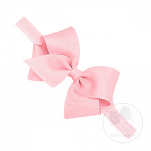 Wee Ones Bow on Headband - Small - Pink or White
