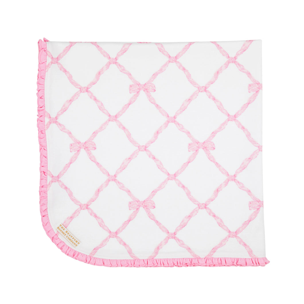 Baby Buggy Blanket - Belle Meade Bow - Pier Party Pink