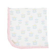 Load image into Gallery viewer, Baby Buggy Blanket - Candy Stripe Carousel w/ Palm Beach Pink
