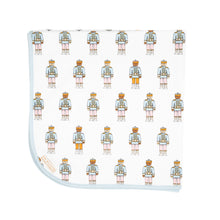 Load image into Gallery viewer, Baby Buggy Blanket - Pastelington Prince w/ Buckhead Blue
