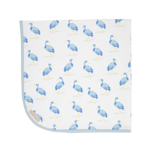 Baby Buggy Blanket - Seaside Stork w/ Buckhead Blue