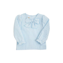 Load image into Gallery viewer, Beatrice Bow Blouse - Buckhead Blue Gingham
