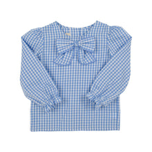 Load image into Gallery viewer, Beatrice Bow Blouse - Park City Periwinkle Check
