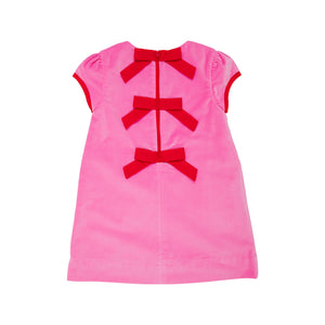 Betts Bow Dress - Hamptons Hot Pink w/ Richmond Red - Velveteen