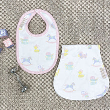 Load image into Gallery viewer, Burp Me Bib - Something for Baby - Palm Beach Pink
