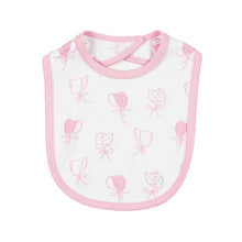Load image into Gallery viewer, Burp Me Bib - Betsey&#39;s Bonnets w/ Sandpearl Pink
