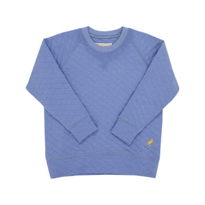 Cassidy Comfy Crewneck - Park City Periwinkle w/ Gold - Quilted