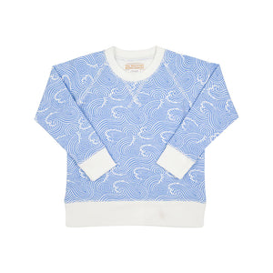 Cassidy Comfy Crewneck - Wilmington Waves w/ Worth Ave White