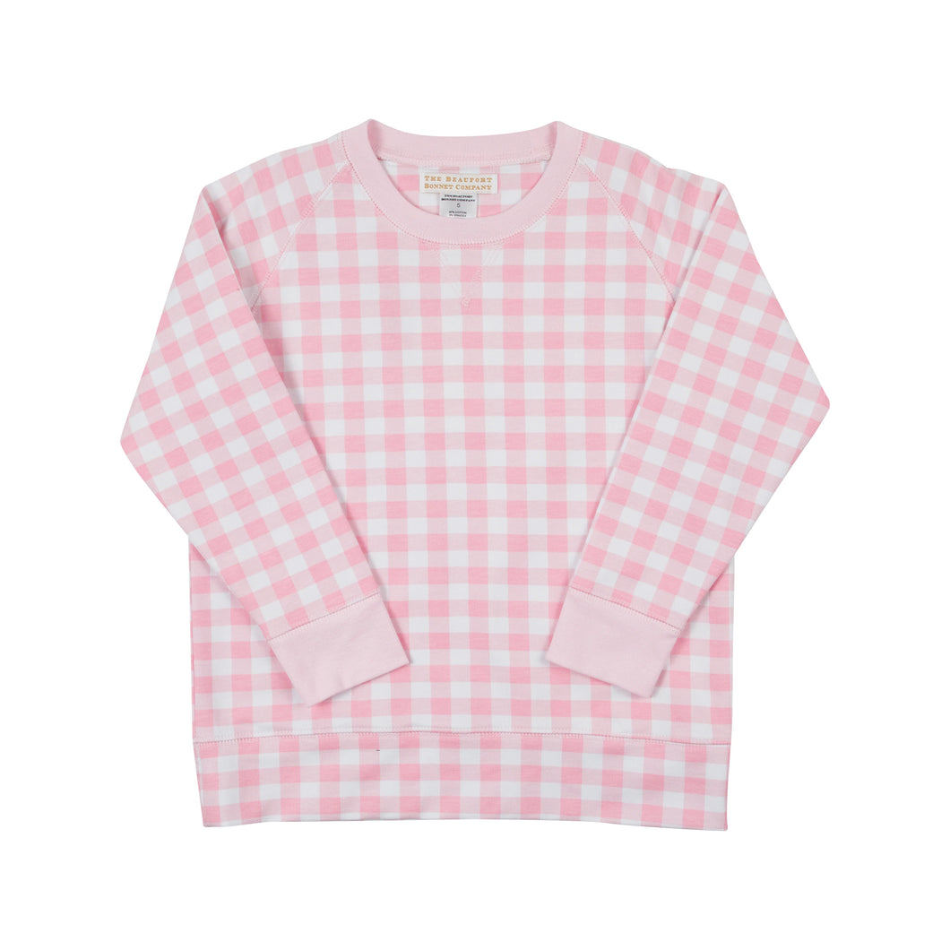 Cassidy Crewneck - Palm Beach Pink Gingham w/ Palm Beach Pink