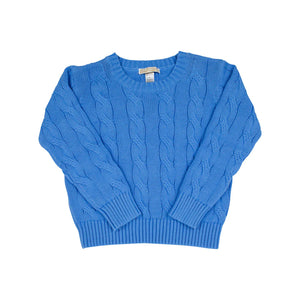 Crawford Crewneck Cable Sweater - Unisex - Barbados Blue