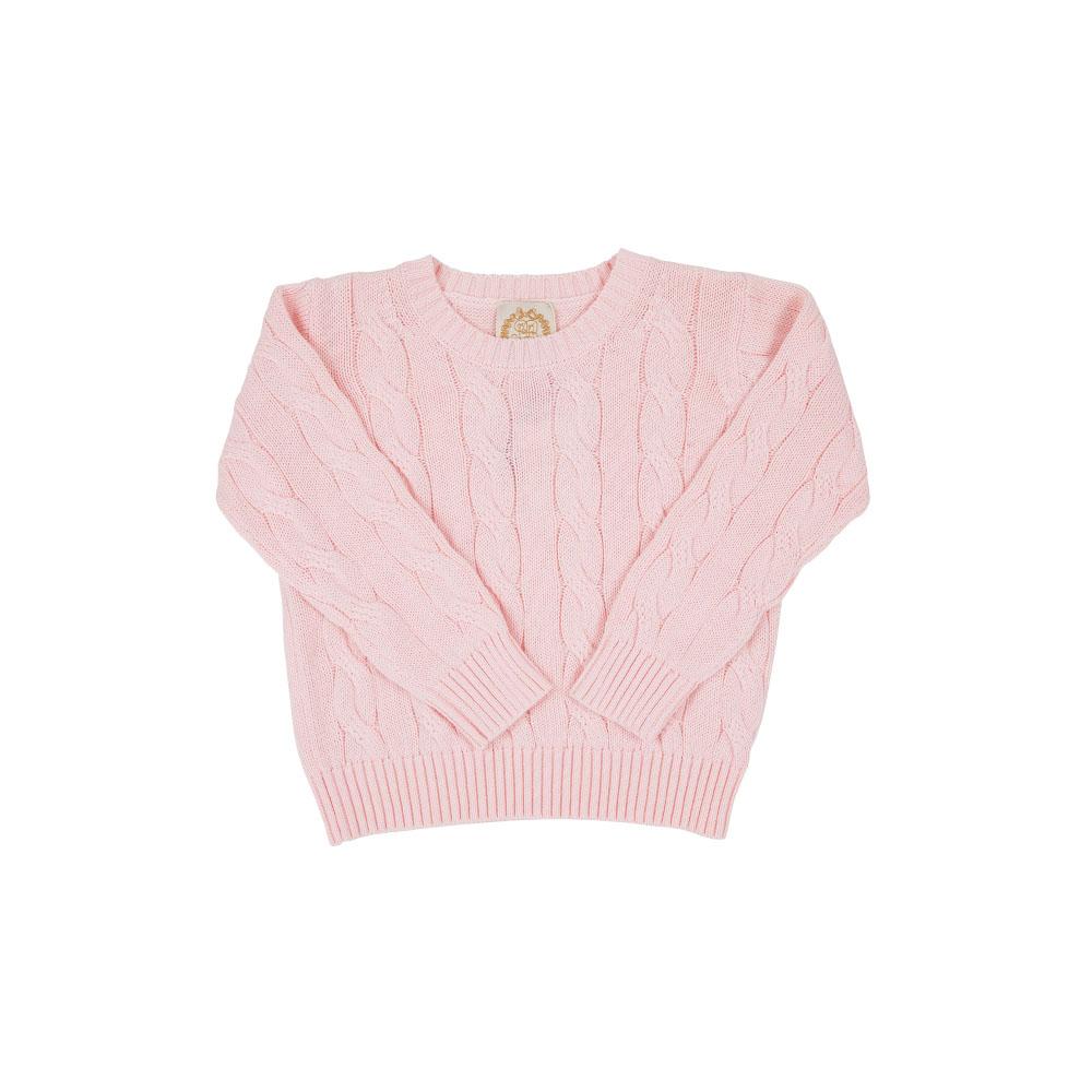 Crawford Crewneck Sweater - Palm Beach Pink - Cable Knit