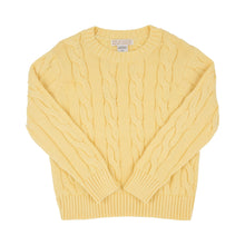 Load image into Gallery viewer, Crawford Crewneck Cable Sweater - Bellport Butter Yellow - Unisex
