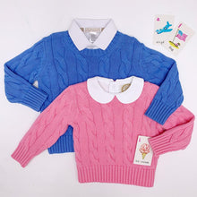 Load image into Gallery viewer, Crawford Crewneck Cable Sweater - Unisex - Park City Periwinkle
