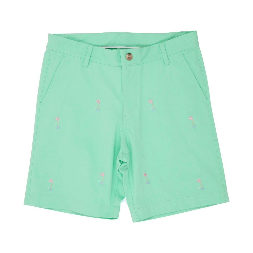 Critter Charlie's Chinos - Grace Bay Green w/ Golf Pin & Hole Embroidery