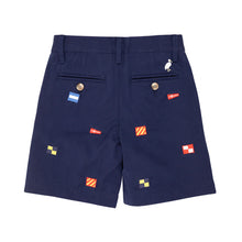 Load image into Gallery viewer, Critter Charlie&#39;s Chinos - Nantucket Navy w/ Nautical Flags Embroidery
