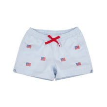 Load image into Gallery viewer, Critter Cheryl Shorts - Buckhead Blue w/ Flag Embroidery - Twill
