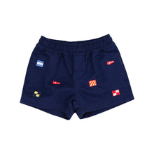 Load image into Gallery viewer, Critter Sheffield Shorts - Nantucket Navy w/ Nautical Flags Embroidery
