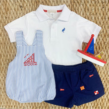Load image into Gallery viewer, Prim &amp; Proper Polo - Worth Ave White w/ Rockefeller Royal Stork - Short Sleeve - Pima
