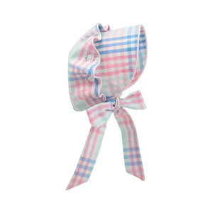 Dolly's Beaufort Bonnet - Spring Party Plaid w/ Palm Beach Pink