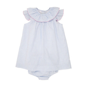 Dorothy Day Dress - Beale Street Blue Windowpane w/ Hamptons Hot Pink
