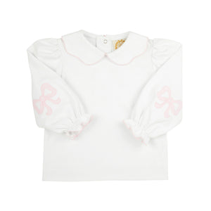 Emma's Elbow Patch Top - Worth Ave White w/ Palm Beach Pink