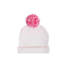 Load image into Gallery viewer, I&#39;m Here Pom Pom Hat - Blue, Pink, Red - Size 0/3m
