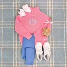 Load image into Gallery viewer, Townsend Turtleneck Sweater - Hamptons Hot Pink w/ Palm Beach Pink
